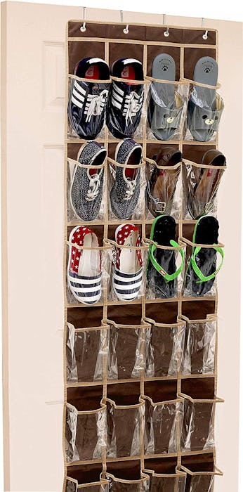 SimpleHouseware Crystal Clear Over The Door Hanging Shoe Organizer