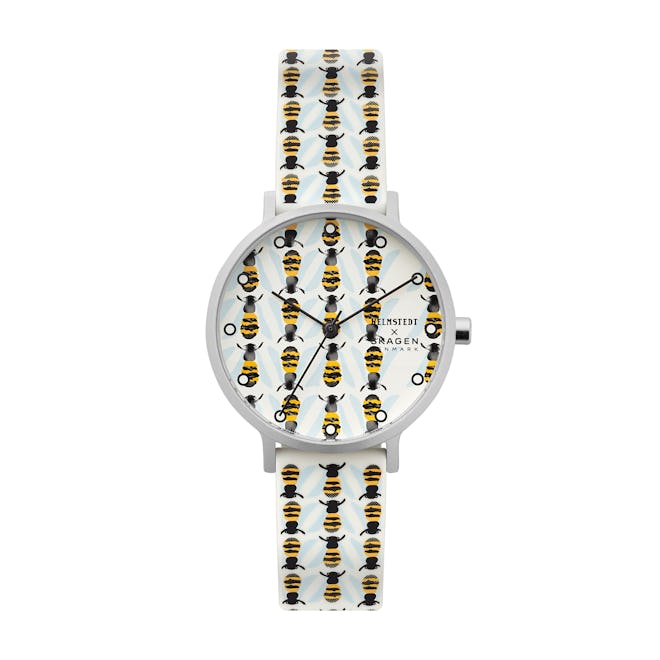 Aaren Three-Hand Bee Print White Silicone 36mm Watch