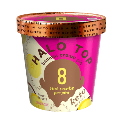 Halo Top’s new Keto Series ice cream flavors include a Banana Cream Pie option.