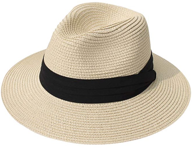 Lanzom Women Straw Panama Hat