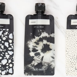 Kitsch's new Travel Ritual Collection in black-and-white design.