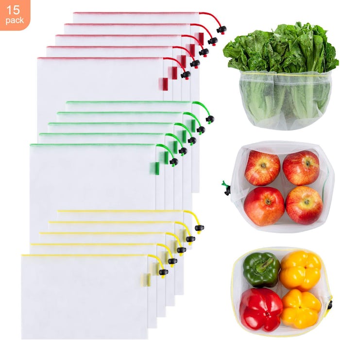 Ecowaare Set of 15 Reusable Mesh Produce Bags