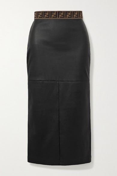 スカート FENDI BLACK LEATHER PENCIL SKIRT Kim Kardashian's Leather Skirt Is *Exactly* What Your Work