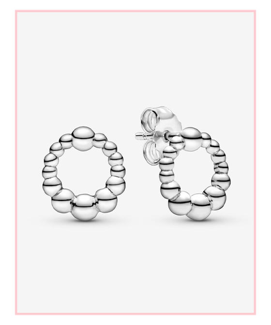 Beaded Circle Stud Earrings