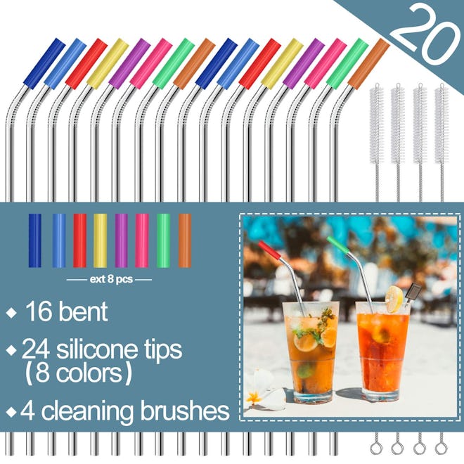 Mutnitt Stainless Steel Straws (20 Pack)