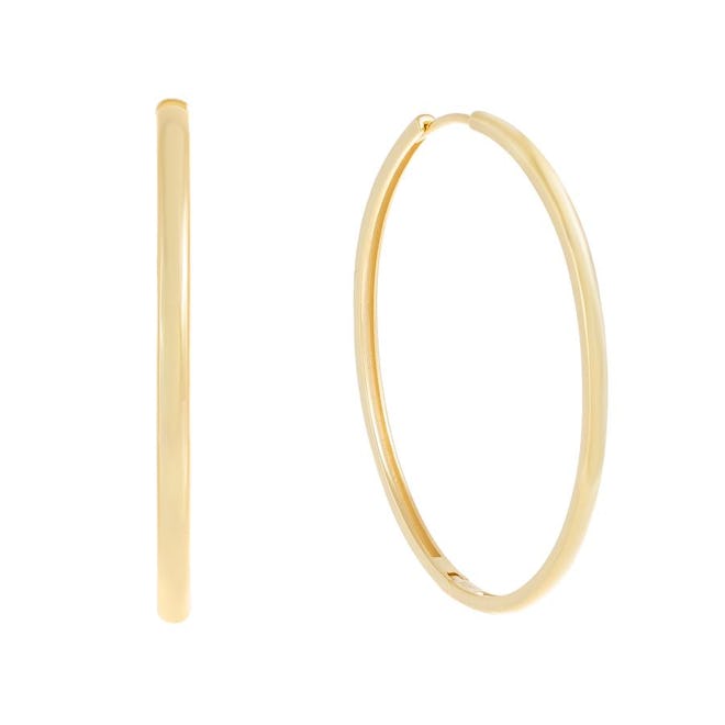 Large Thin Solid Hoop Earring
