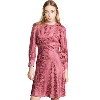 Rebecca Taylor Women's Long Sleeve Swirl Jacquard Dress