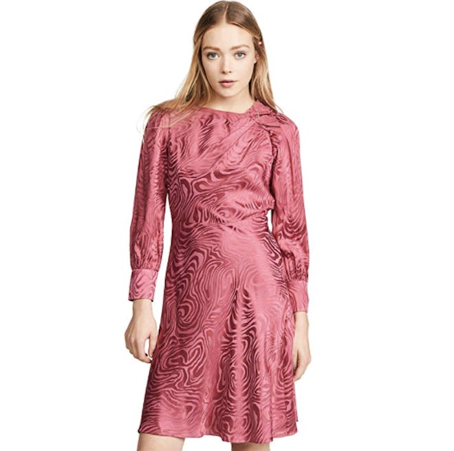 Rebecca Taylor Women's Long Sleeve Swirl Jacquard Dress