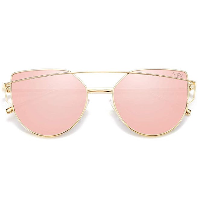 SOJOS Cat Eye Mirrored Sunglasses 
