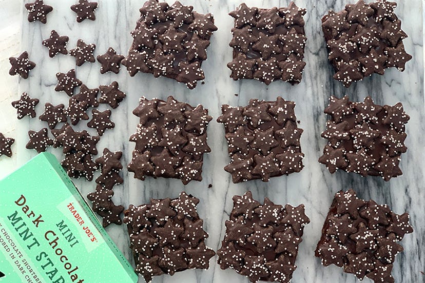 Trader Joe's mint chocolate brownies combine cookies and brownies into one delicious dessert.