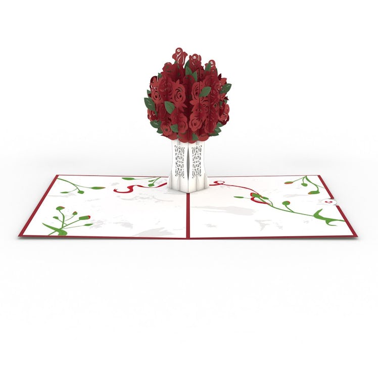 Rose Bouquet Red 3D card