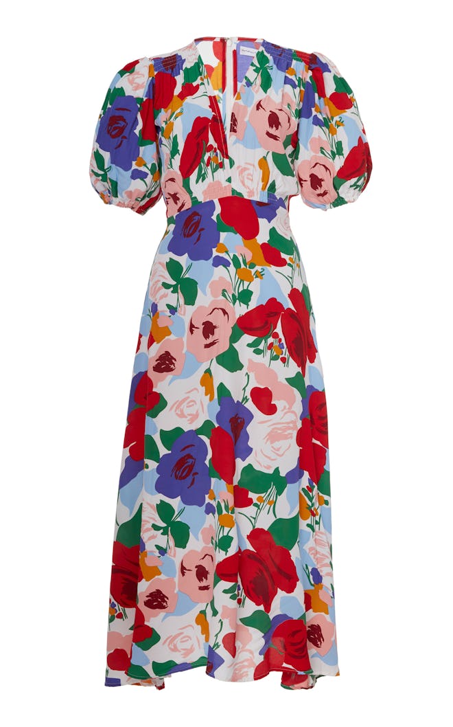 Vittoria Floral Crepe Midi Dress