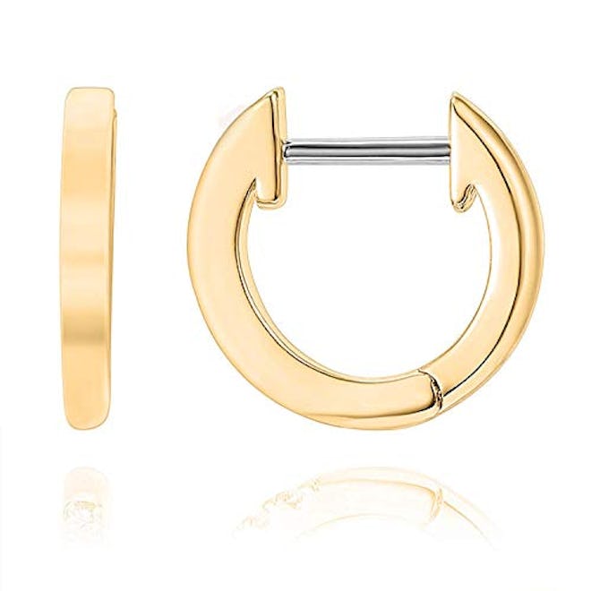 PAVOI 14K Yellow Gold Plated Cuff Earrings Huggie Stud