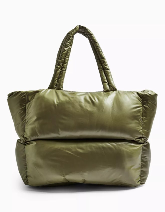 Casa Khaki Puffer Tote Bag