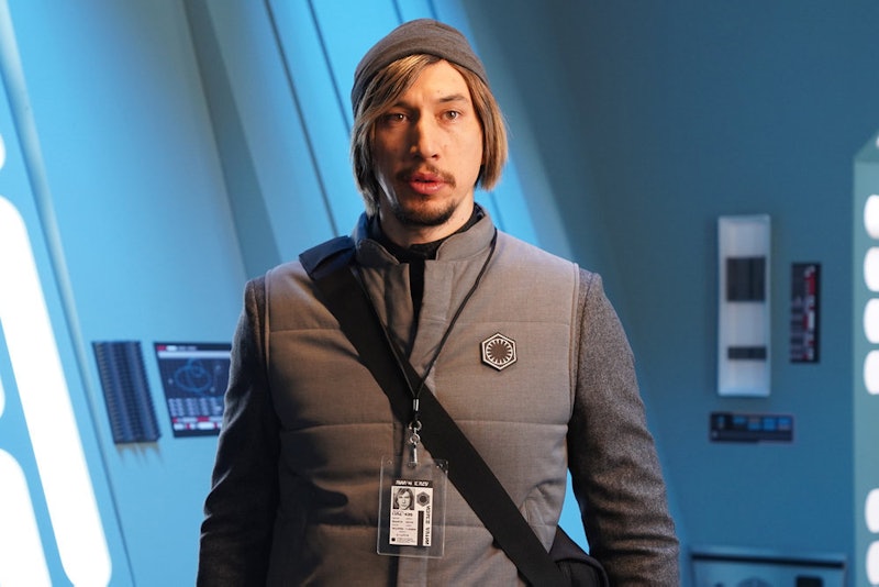 Host Adam Driver as Kylo Ren on the 'SNL' "Undercover Boss: Where Are They Now" sketch