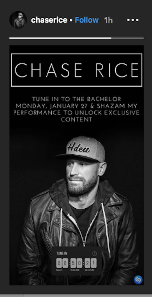 Chase Rice promotes 'The Bachelor' appearance on Instagram