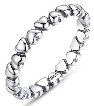 BAMOER Endless Love Heart Stacking Ring