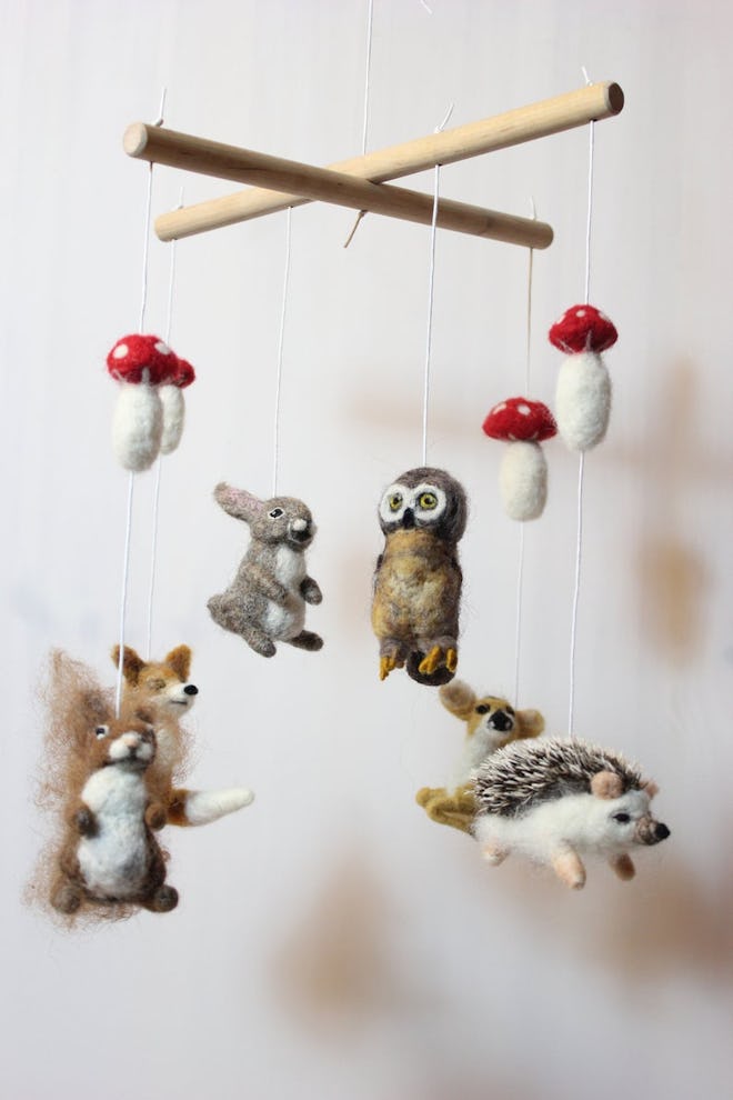 Forest Animals Felted Baby Mobile