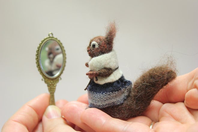 Needle felted squirrel