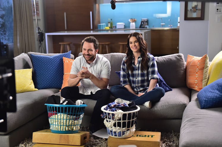 Charlie Day and Emily Hampshire in the Tide Super Bowl Commercial