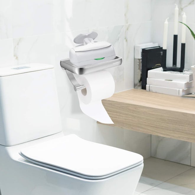 Homemaxs Toilet Paper Holder with Shelf