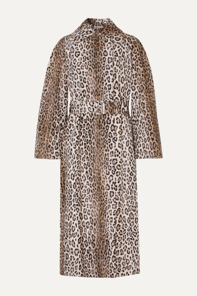 Jill Belted Leopard-Print Cotton-Blend Faux Fur Coat