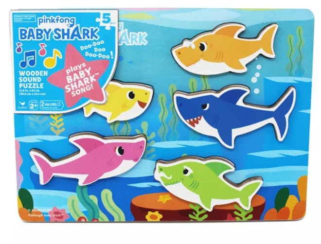 Cardinal Pinkfong Baby Shark Chunky Wooden Sound Puzzle 5pc