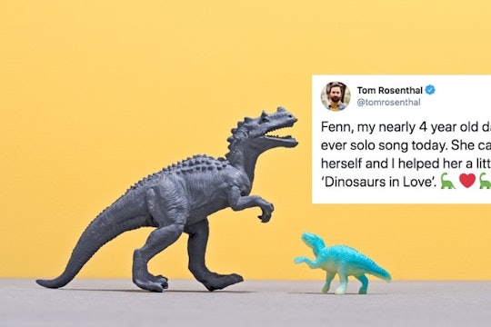 A little girl's song about dinosaurs falling in love is captivating Twitter just like it should.