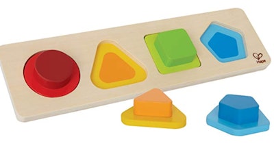 Hape First Shapes Toddler Wooden Learning Puzzle