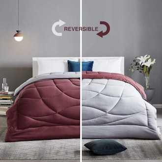 SLEEP ZONE All Season King Reversible Down Comforter