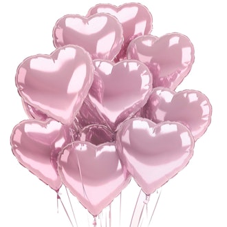 Pink Heart Balloons | 12 Pack