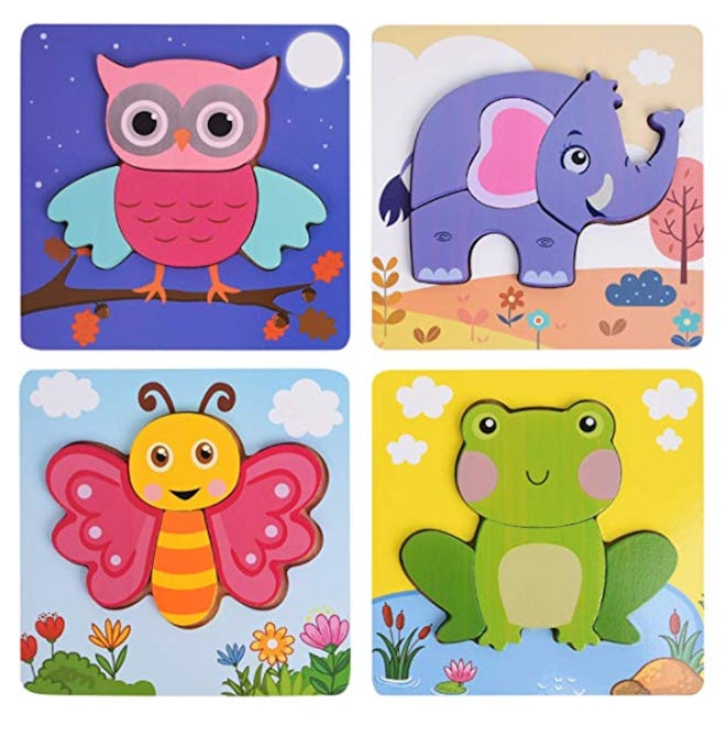 XREXS Wooden Jigsaw Puzzles for Toddlers