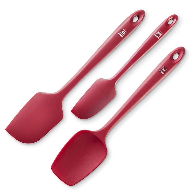 Heat Resistant Non Stick Rubber Kitchen Spatulas for Cooking, Baking, and Mixing