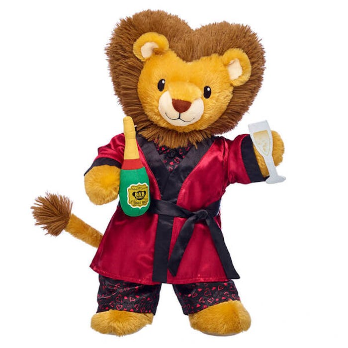 a stuffed lion from Build-a-Bear for Valentine's Day