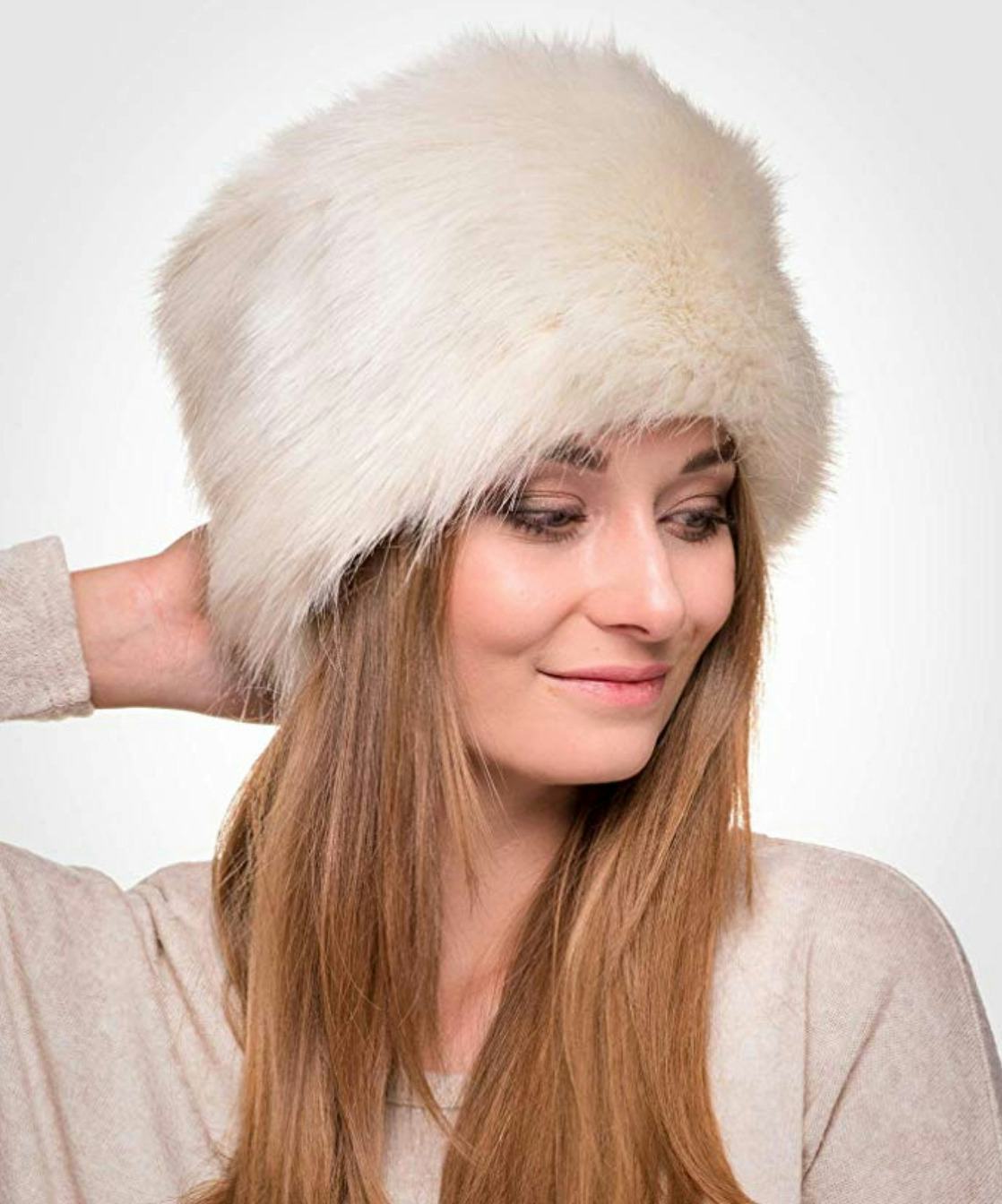 Futrzane Womens Fur Hat Russian Cossack Made of Faux Rabbit Fur