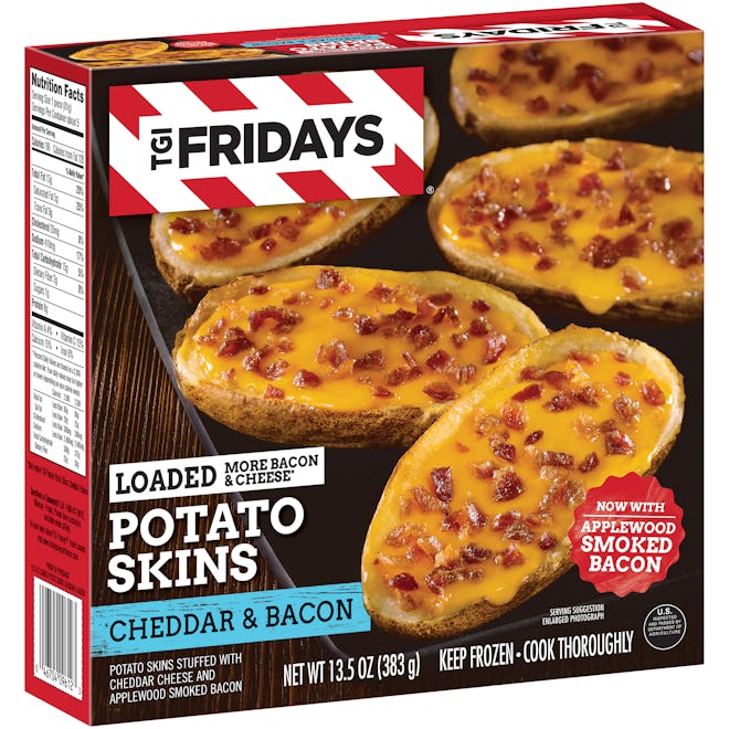 Cheddar and bacon loaded potato skins by TGI Friday's for a Walmart Super Bowl appetizer.