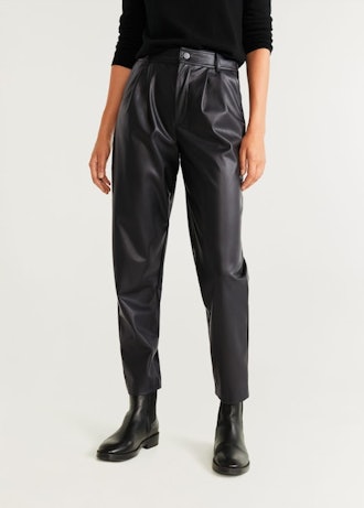 Leather effect high waist pant