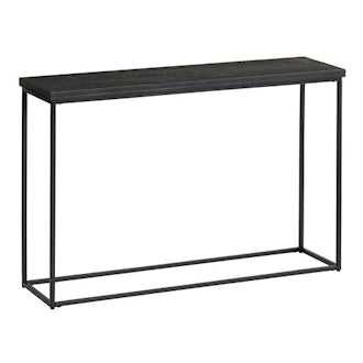 Black Geometric Carved Wood And Metal Samir Console Table