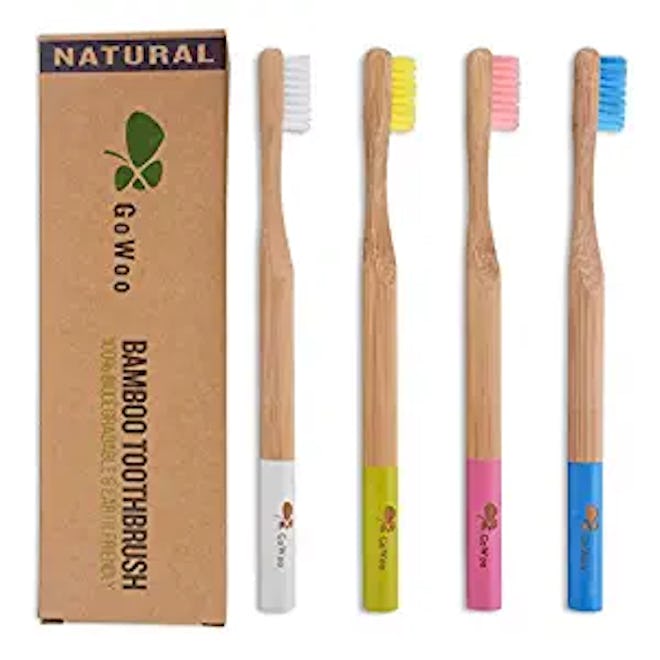 GoWoo Bamboo Toothbrushes (4-Pack)
