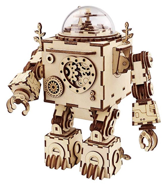 Robotime 3D Puzzle Music Box Wooden Craft Kit Robot