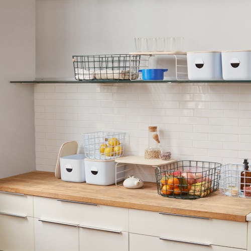 Kitchen bins, baskets, and more from home organization brand, Open Spaces.