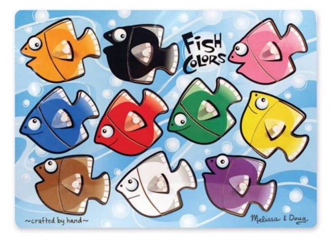 Melissa & Doug Fish Colors Mix 'n Match Wooden Peg Puzzle