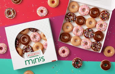 Krispy Kreme's New Mini Doughnuts Are here and they're the perfect bize-sized treat.