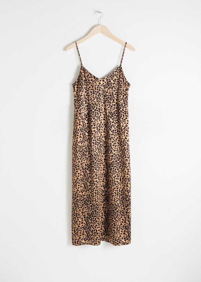 Satin Leopard Slip Dress