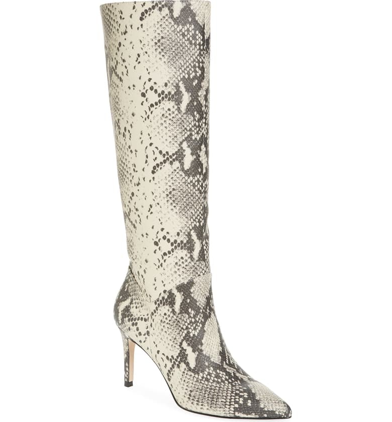 low heel snakeskin boots