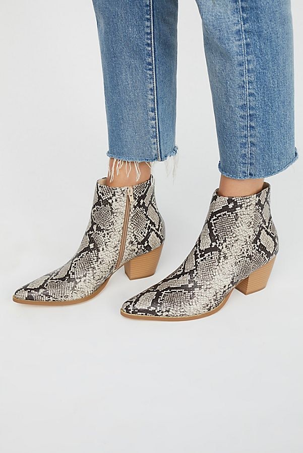 ankle snakeskin boots