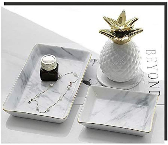 SOCOSY Marble Ceramic Ring Dish