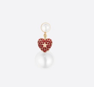 My ABCDior Tribales Red Crystal And Gold-Finish Earring