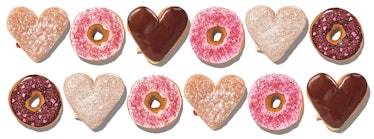 Dunkin's Valentine's Day 2020 Donuts includes heart-shaped treats.