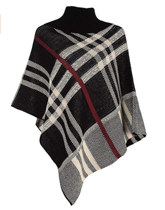 Forever Checked Knitted Poncho
